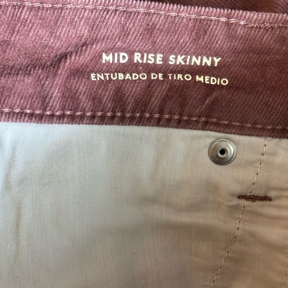 Universal Thread Dusty Mauve Corduroy Mid Rise Skinny Pants Stretch Size 8/29R - Picture 5 of 6